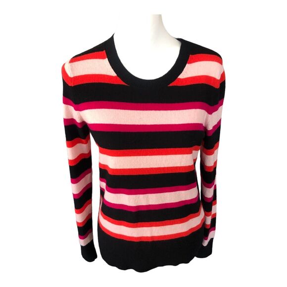 Banana Republic Women Classic Preppy Merino Wool Striped Crewneck Sweater‎ S - Picture 1 of 9